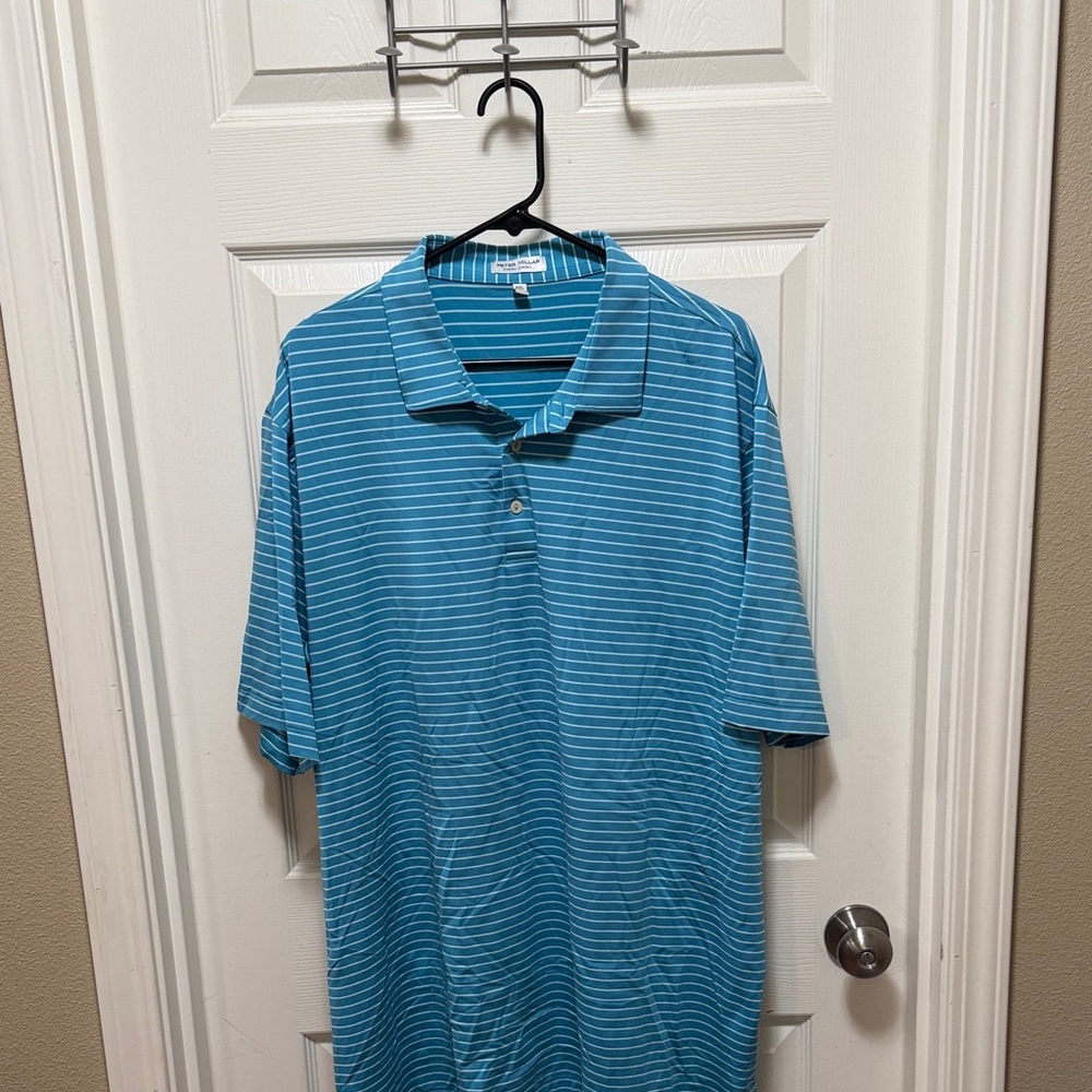 Peter Millar Blue Striped Polo Shirt